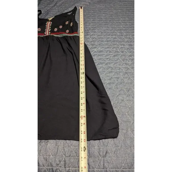 Ariat Woman's Size M Navy Blue Rayon Embroidered Bodice Sundress Cowgirl - Picture 7 of 9